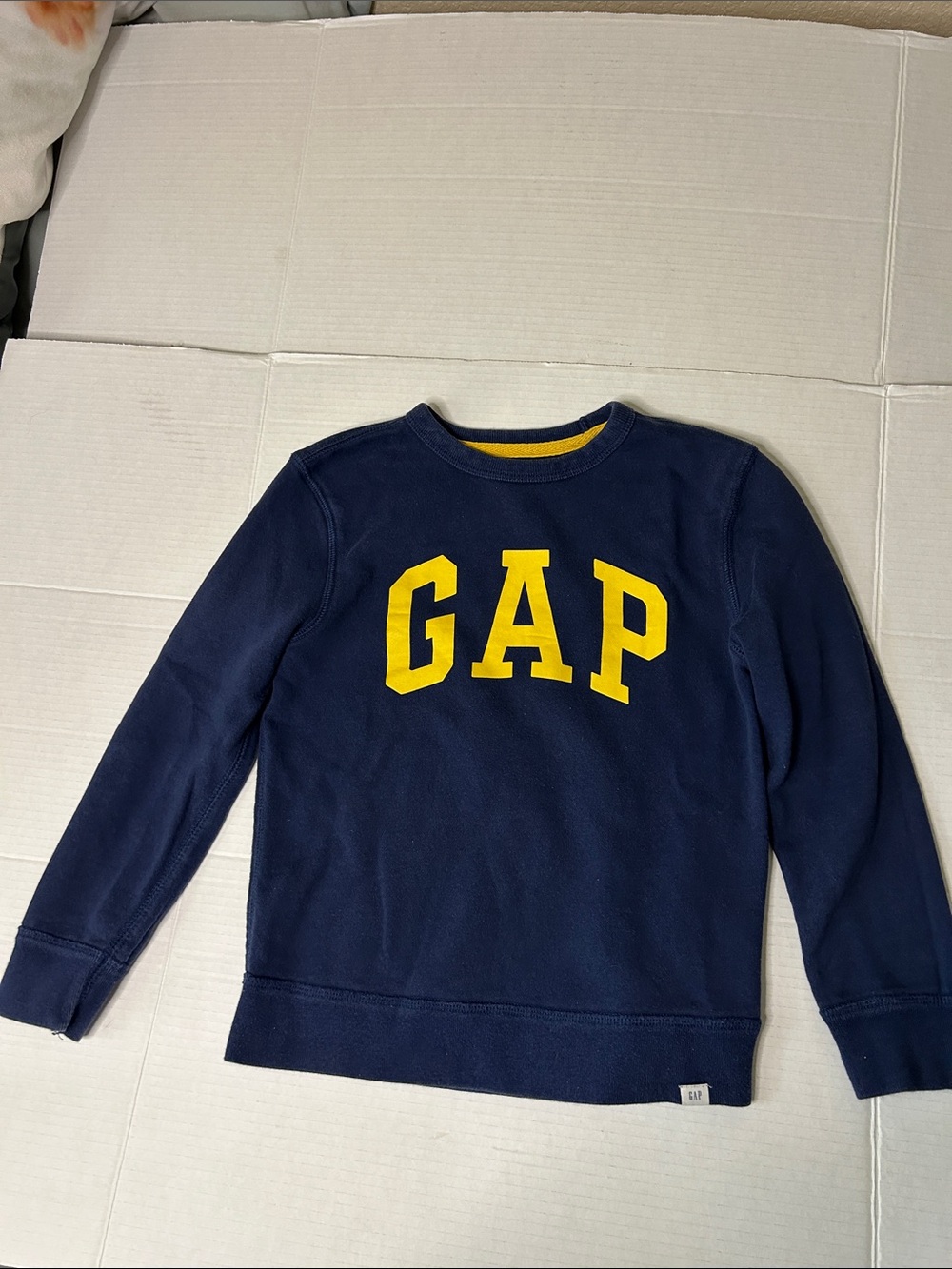 GAP Navy Sweatshirt with Yellow Chest Logo - Kids